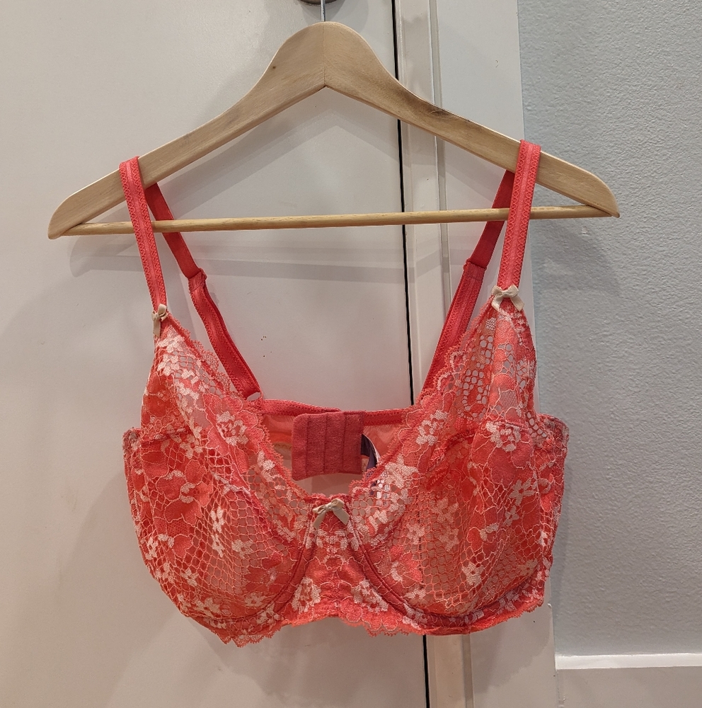 AdoreMe pink floral lace bra, 36H